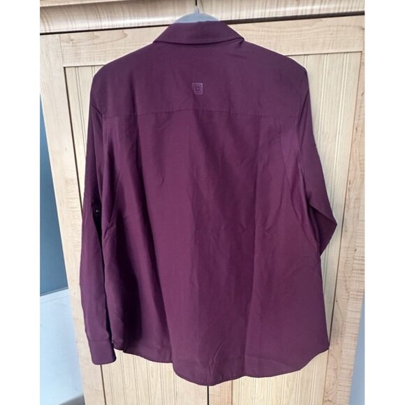 5.11 Tactical Femme Fatale Long Sleeve Conceal Carry SZ LRG Roll Tab Wine Red - Picture 2 of 5